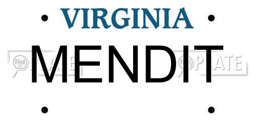 MENDIT Virginia License Plate