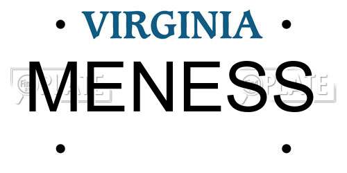 MENESS Virginia License Plate