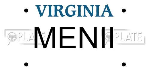 MENII Virginia License Plate