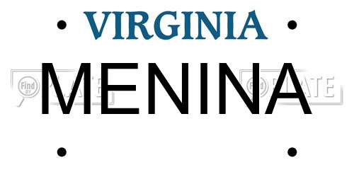 MENINA Virginia License Plate
