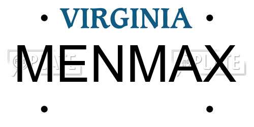 MENMAX Virginia License Plate