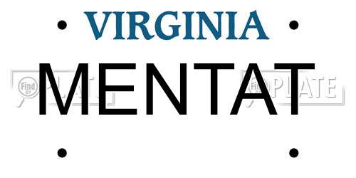MENTAT Virginia License Plate