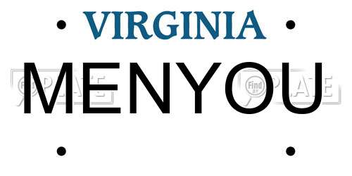 MENYOU Virginia License Plate