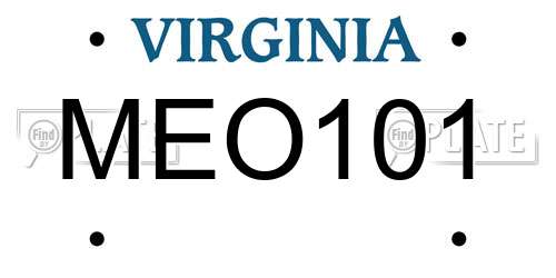 MEO101 Virginia License Plate