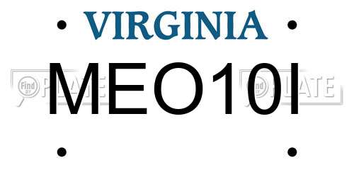 MEO10I Virginia License Plate