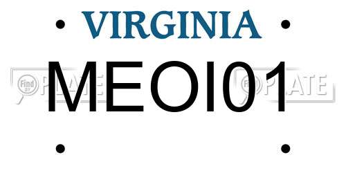 MEOI01 Virginia License Plate