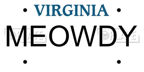 MEOWDY Virginia License Plate