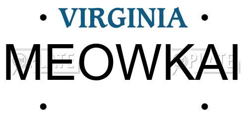 MEOWKAI Virginia License Plate