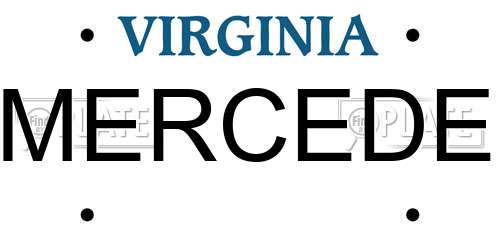 MERCEDE Virginia License Plate