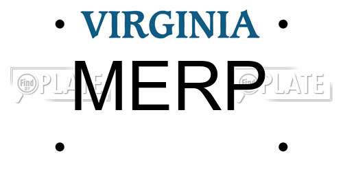 MERP Virginia License Plate