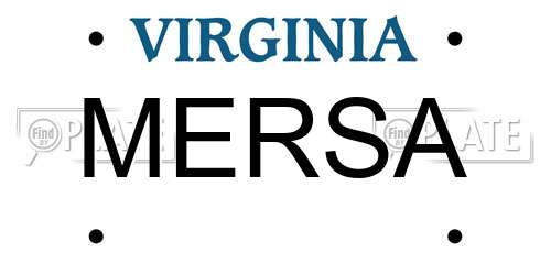MERSA Virginia License Plate