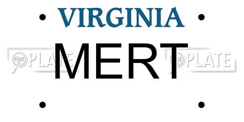 MERT Virginia License Plate