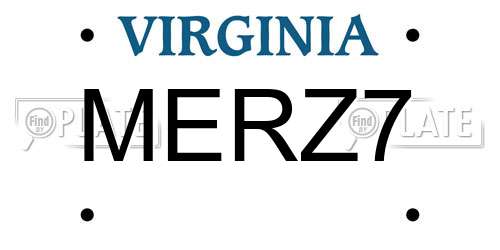 MERZ7 Virginia License Plate
