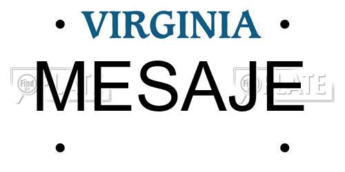 MESAJE Virginia License Plate