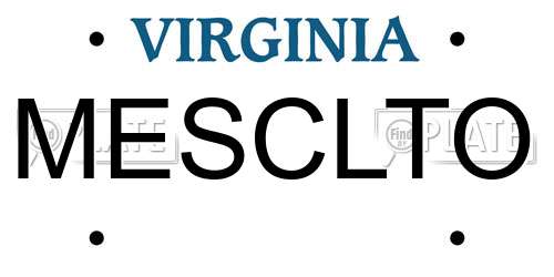 MESCLTO Virginia License Plate