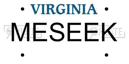 MESEEK Virginia License Plate