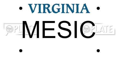 MESIC Virginia License Plate