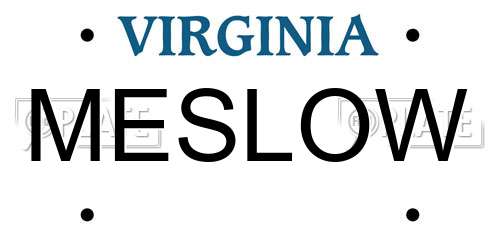 MESLOW Virginia License Plate