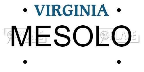MESOLO Virginia License Plate