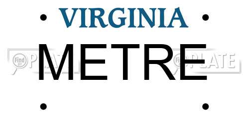 METRE Virginia License Plate