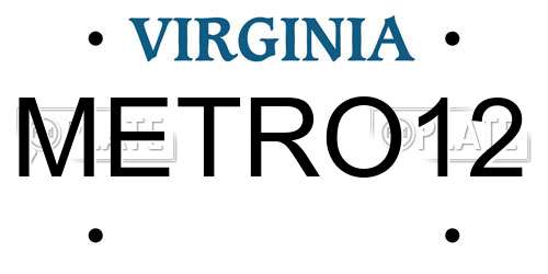 METRO12 Virginia License Plate