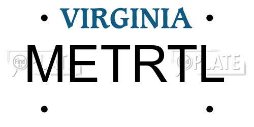 METRTL Virginia License Plate