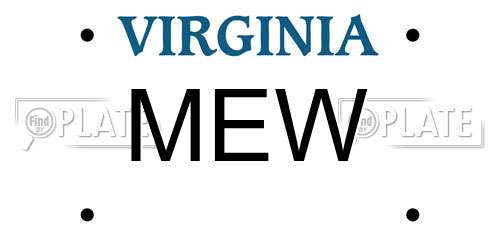 MEW Virginia License Plate