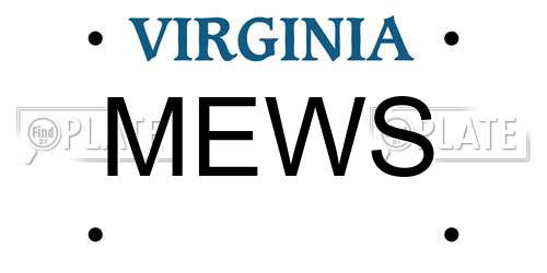 MEWS Virginia License Plate