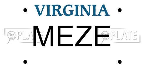 MEZE Virginia License Plate