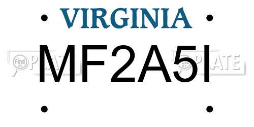 MF2A5I Virginia License Plate