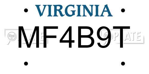 MF4B9T Virginia License Plate