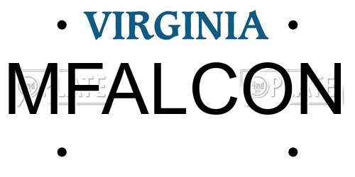 MFALCON Virginia License Plate