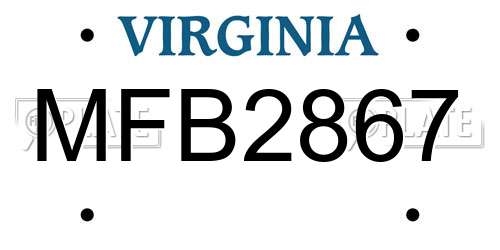 MFB2867 Virginia License Plate