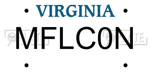 MFLC0N Virginia License Plate