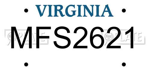 MFS2621 Virginia License Plate