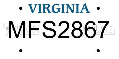 MFS2867 Virginia License Plate