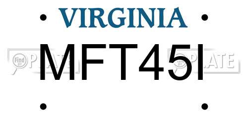 MFT45I Virginia License Plate