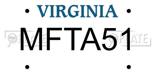 MFTA51 Virginia License Plate