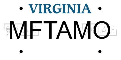 MFTAMO Virginia License Plate