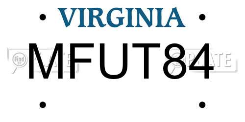 MFUT84 Virginia License Plate