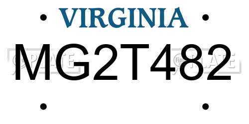 MG2T482 Virginia License Plate