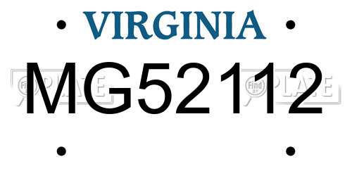 MG52112 Virginia License Plate