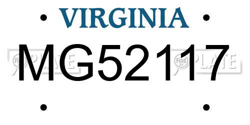 MG52117 Virginia License Plate