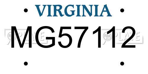 MG57112 Virginia License Plate