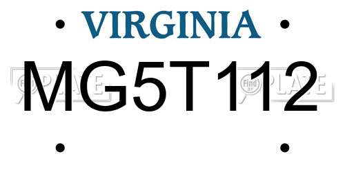 MG5T112 Virginia License Plate