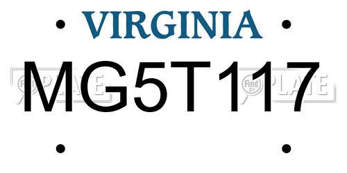 MG5T117 Virginia License Plate