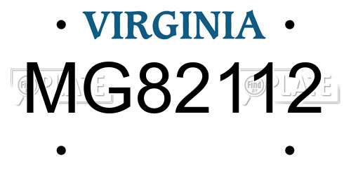 MG82112 Virginia License Plate