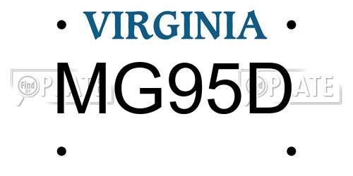 MG95D Virginia License Plate