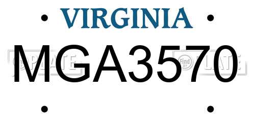 MGA3570 Virginia License Plate