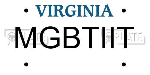 MGBTIIT Virginia License Plate